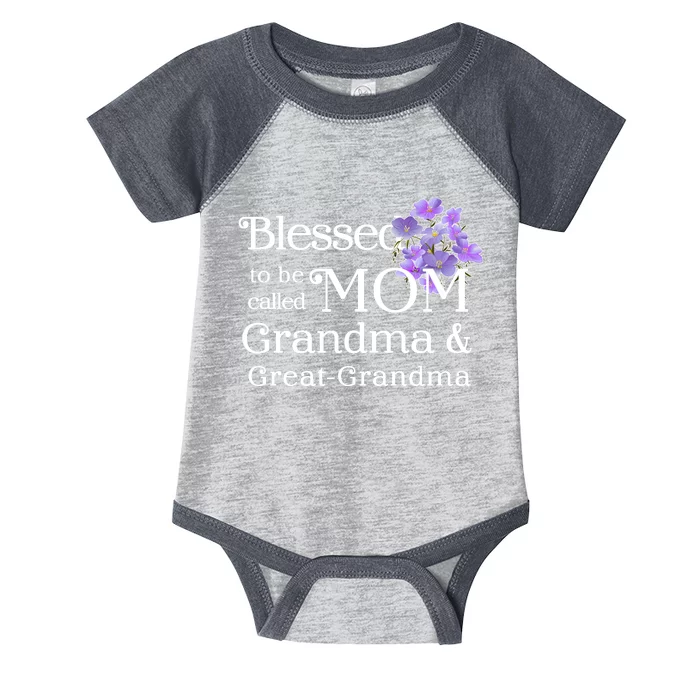 Blessed To Be Called Mom Grandma & Great Grandma Infant Baby Jersey Bodysuit