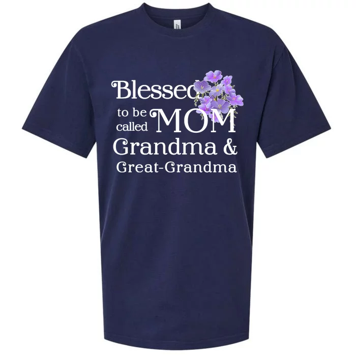 Blessed To Be Called Mom Grandma & Great Grandma Sueded Cloud Jersey T-Shirt