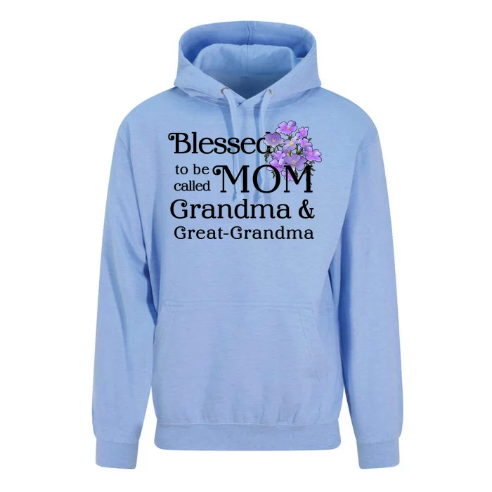 Blessed To Be Called Mom Grandma & Great Grandma Unisex Surf Hoodie