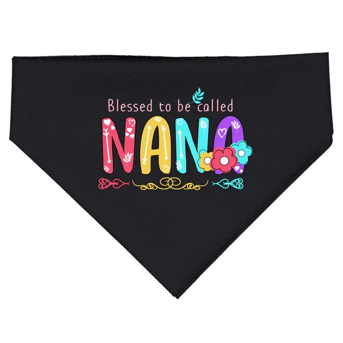 Blessed To Be Called Nana Cute Floral USA-Made Doggie Bandana