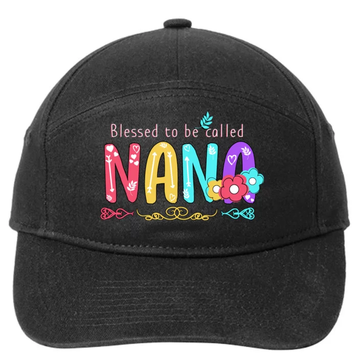 Blessed To Be Called Nana Cute Floral 7-Panel Snapback Hat