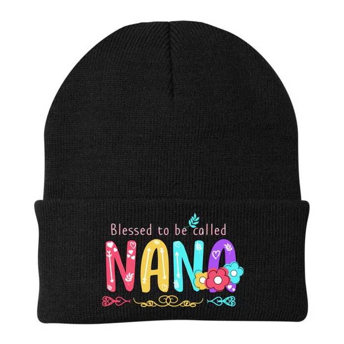 Blessed To Be Called Nana Cute Floral Knit Cap Winter Beanie