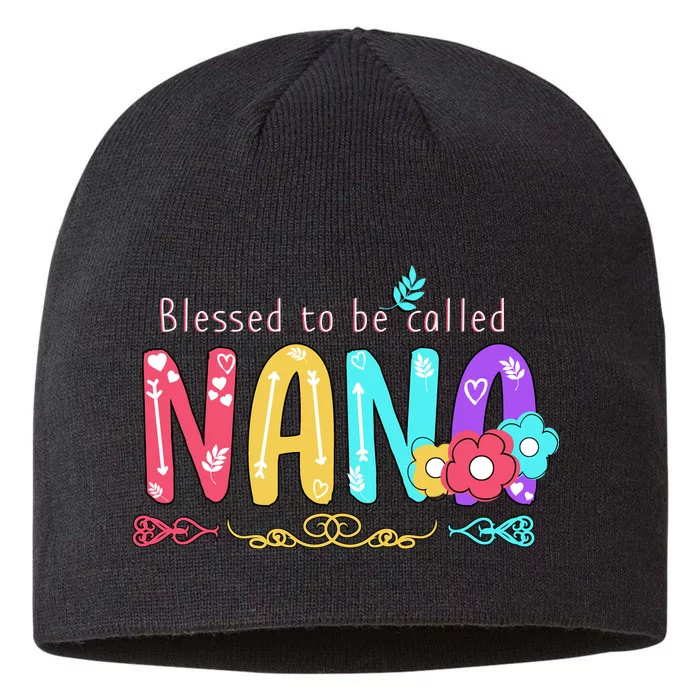 Blessed To Be Called Nana Cute Floral 8 1/2in Sustainable Knit Beanie