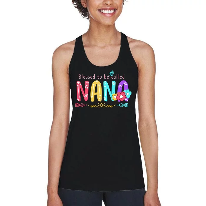 Blessed To Be Called Nana Cute Floral Women's Racerback Tank