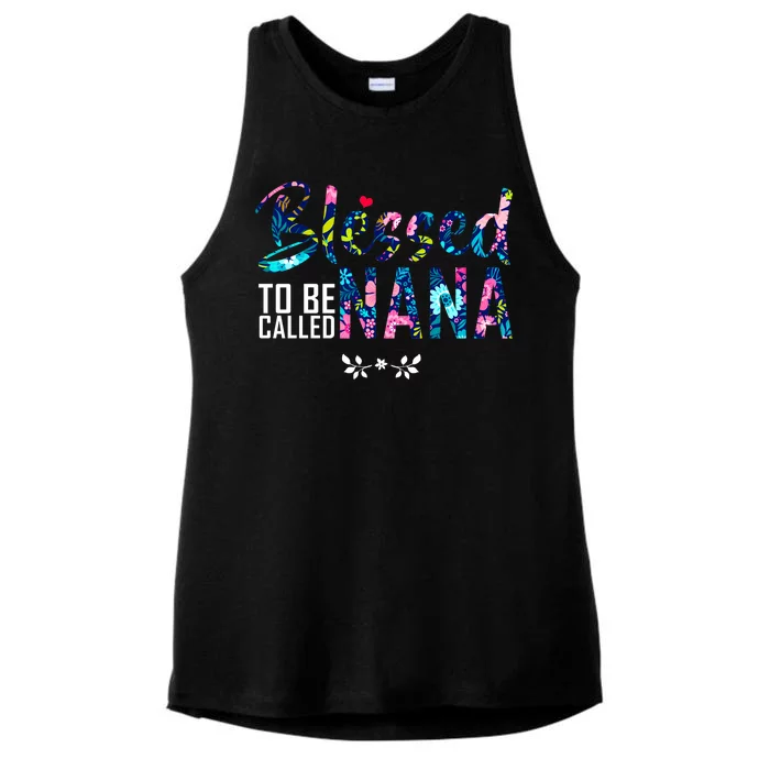 Blessed To Be Called Nana Flower Ladies Tri-Blend Wicking Tank