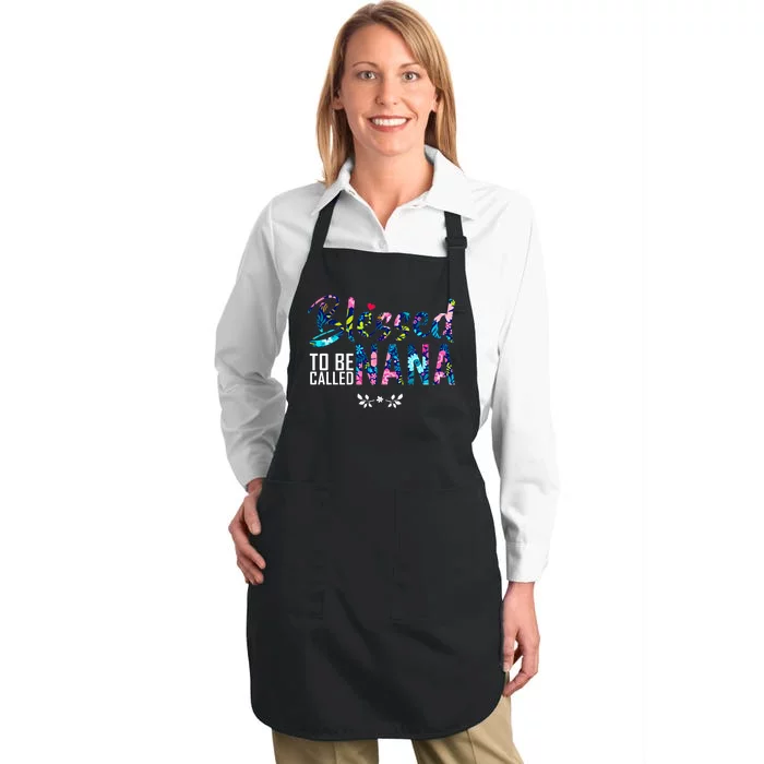 Blessed To Be Called Nana Flower Full-Length Apron With Pocket