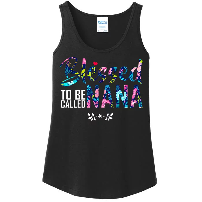 Blessed To Be Called Nana Flower Ladies Essential Tank