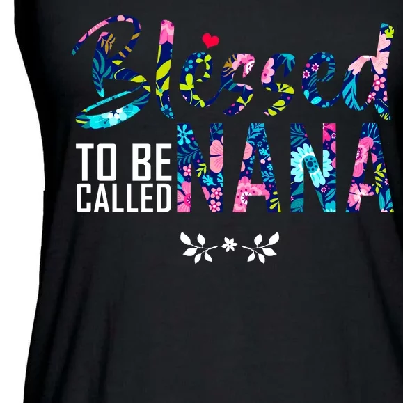 Blessed To Be Called Nana Flower Ladies Essential Flowy Tank