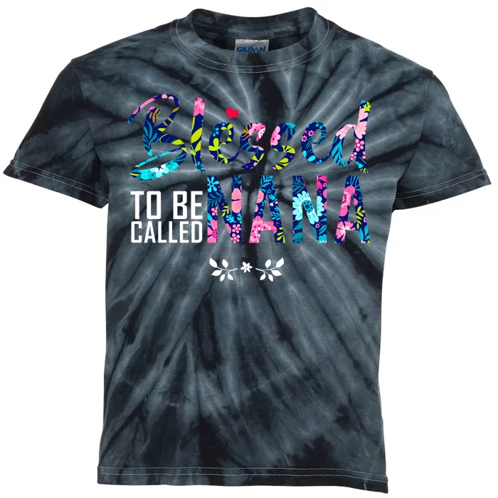 Blessed To Be Called Nana Flower Kids Tie-Dye T-Shirt