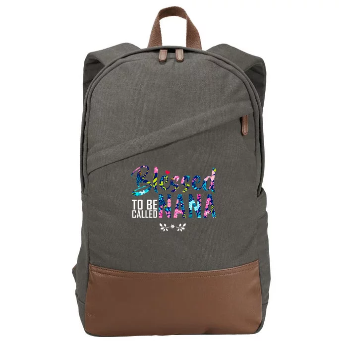 Blessed To Be Called Nana Flower Cotton Canvas Backpack