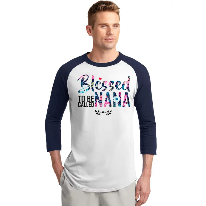 Blessed To Be Called Nana Flower Baseball Sleeve Shirt