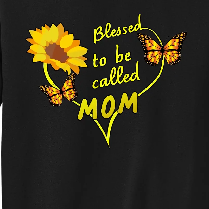 Blessed To Be Mom Butterfly Sun Floral Sweatshirt