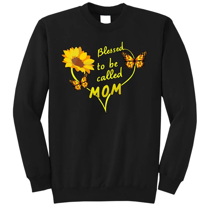 Blessed To Be Mom Butterfly Sun Floral Sweatshirt