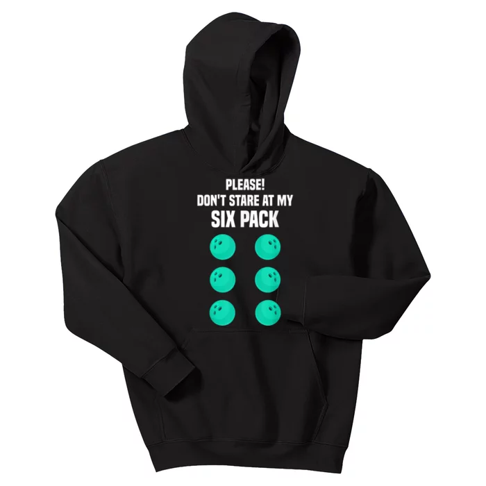 Bowling Lover Funny Six Pack Quote Joke Bowling Ball Kids Hoodie