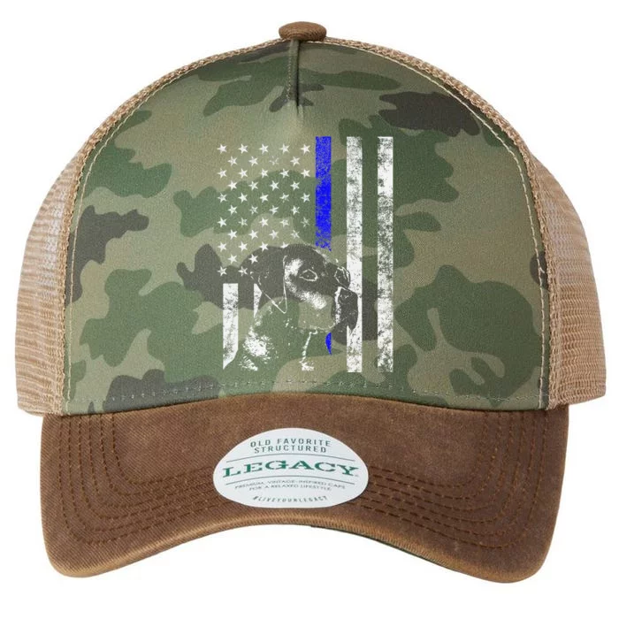 Blue Line Flag K9 Labrador Retriever Police Dog Legacy Tie Dye Trucker Hat