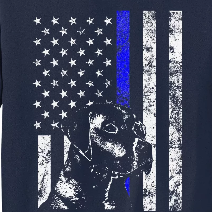 Blue Line Flag K9 Labrador Retriever Police Dog Tall Sweatshirt