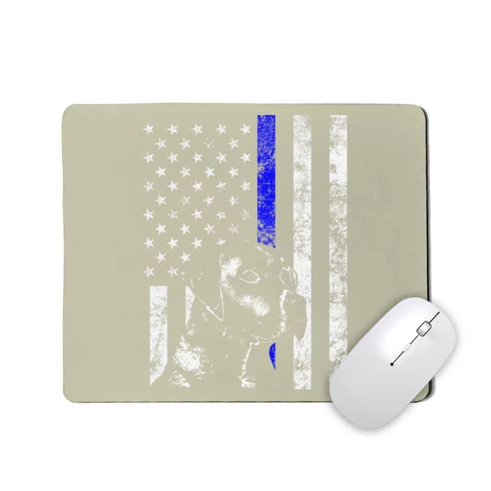 Blue Line Flag K9 Labrador Retriever Police Dog Mousepad