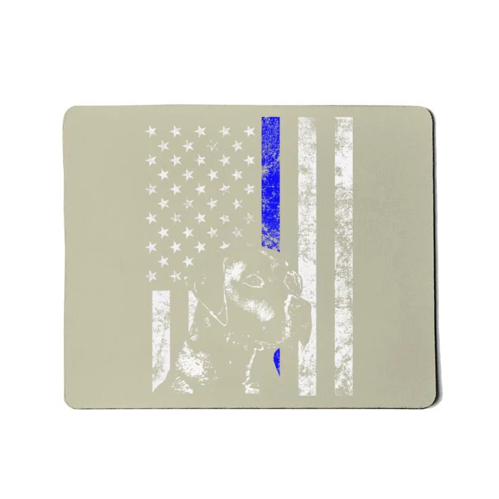 Blue Line Flag K9 Labrador Retriever Police Dog Mousepad