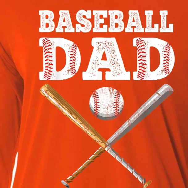 Baseball Lover For Father Baseball Dad Gift Cooling Performance Long Sleeve Crew