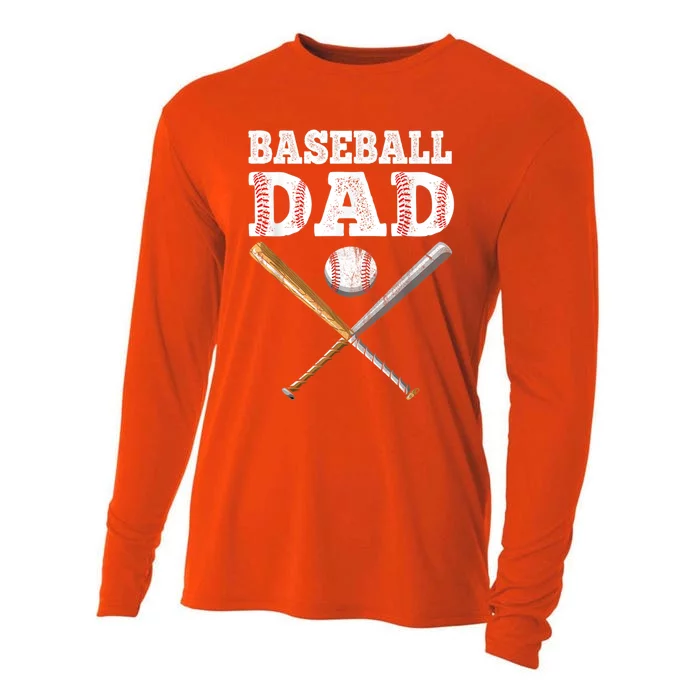 Baseball Lover For Father Baseball Dad Gift Cooling Performance Long Sleeve Crew