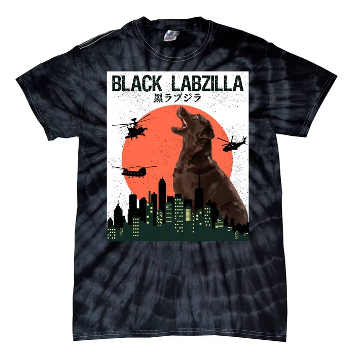 Black Labzilla Funny Labrador Retriever Dog Tie-Dye T-Shirt