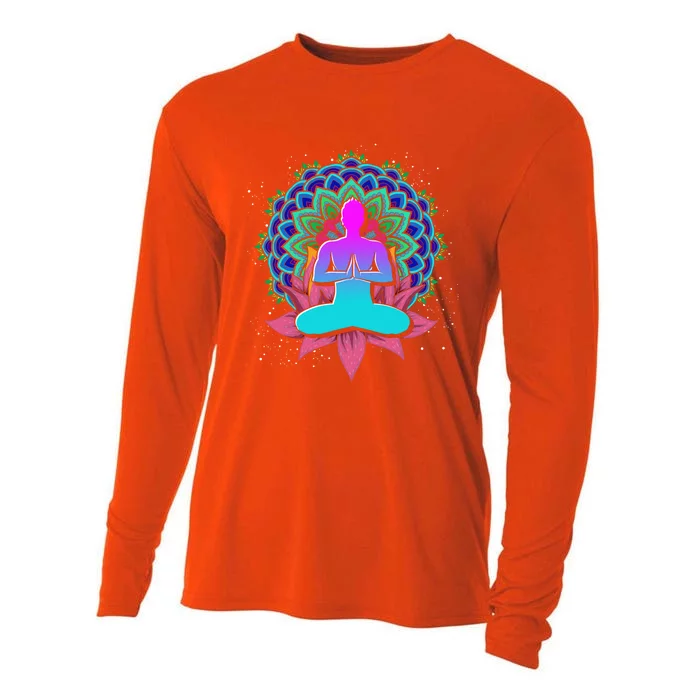 Buddhism Lotus Flower Colorful Dala Namaste Yogi Yoga Great Gift Cooling Performance Long Sleeve Crew