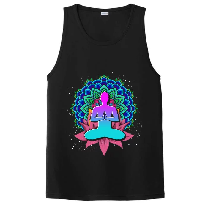 Buddhism Lotus Flower Colorful Dala Namaste Yogi Yoga Great Gift Performance Tank