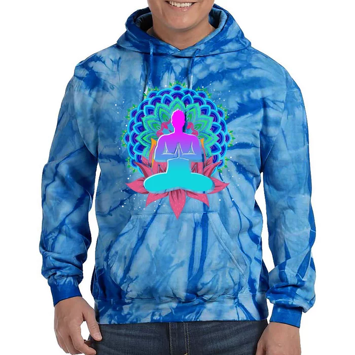 Buddhism Lotus Flower Colorful Dala Namaste Yogi Yoga Great Gift Tie Dye Hoodie