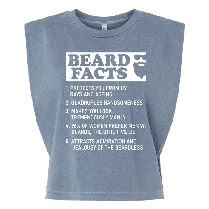 Beard Lover Funny Beard Facts Bearded Guy Humor Garment-Dyed Women's Muscle Tee