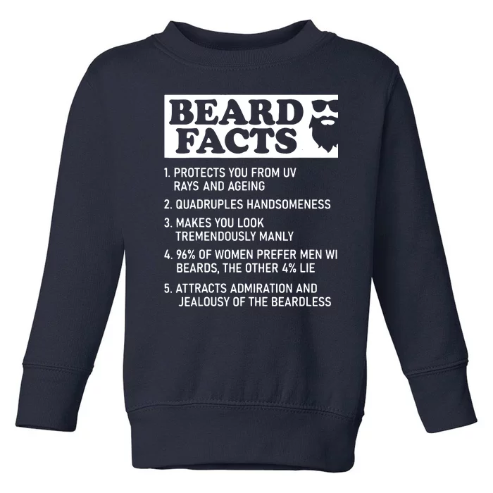 Beard Lover Funny Beard Facts Bearded Guy Humor Toddler Sweatshirt