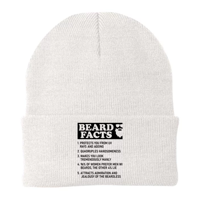 Beard Lover Funny Beard Facts Bearded Guy Humor Knit Cap Winter Beanie