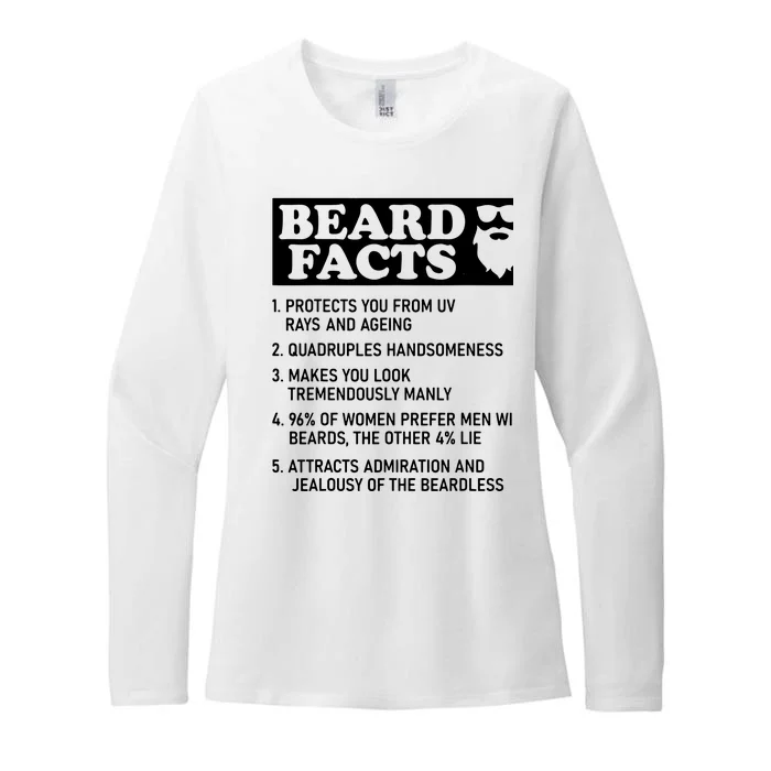 Beard Lover Funny Beard Facts Bearded Guy Humor Womens CVC Long Sleeve Shirt