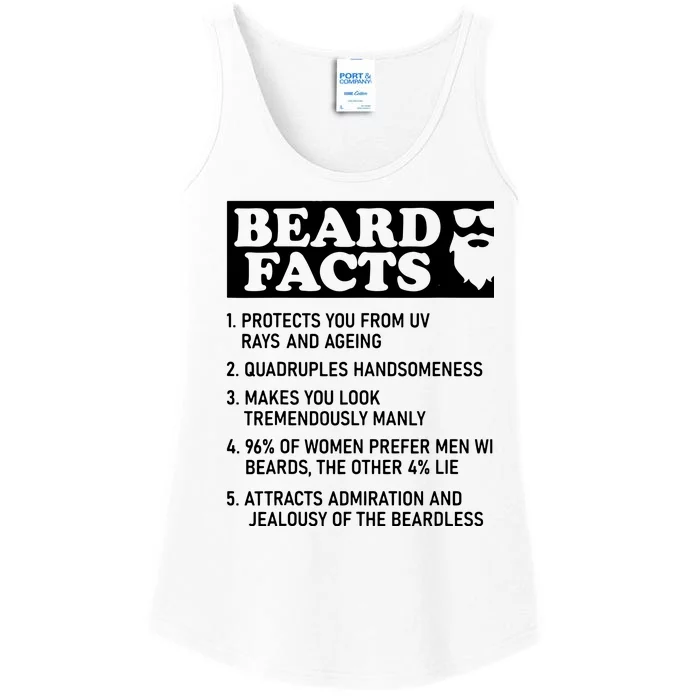 Beard Lover Funny Beard Facts Bearded Guy Humor Ladies Essential Tank