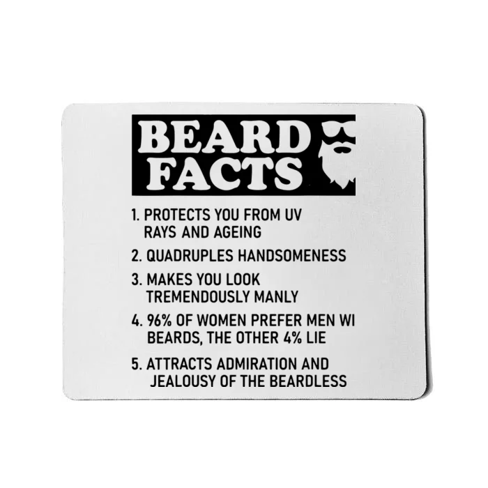 Beard Lover Funny Beard Facts Bearded Guy Humor Mousepad