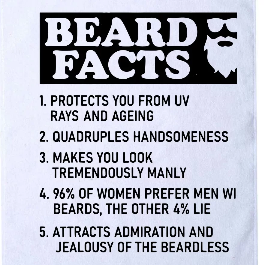 Beard Lover Funny Beard Facts Bearded Guy Humor Platinum Collection Golf Towel