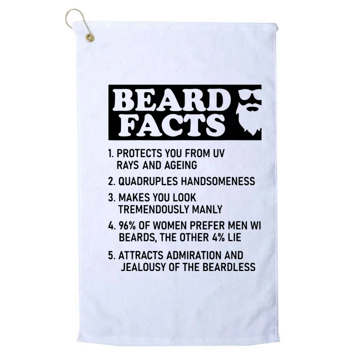 Beard Lover Funny Beard Facts Bearded Guy Humor Platinum Collection Golf Towel