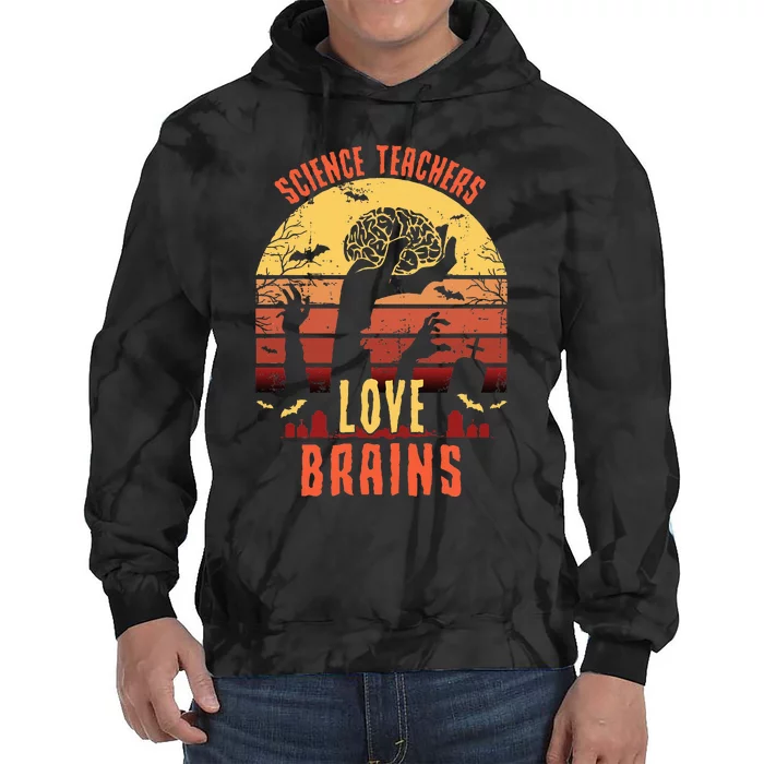 Brains & Laughter Funny Halloween Gifts for Science Teachers Tie Dye Hoodie