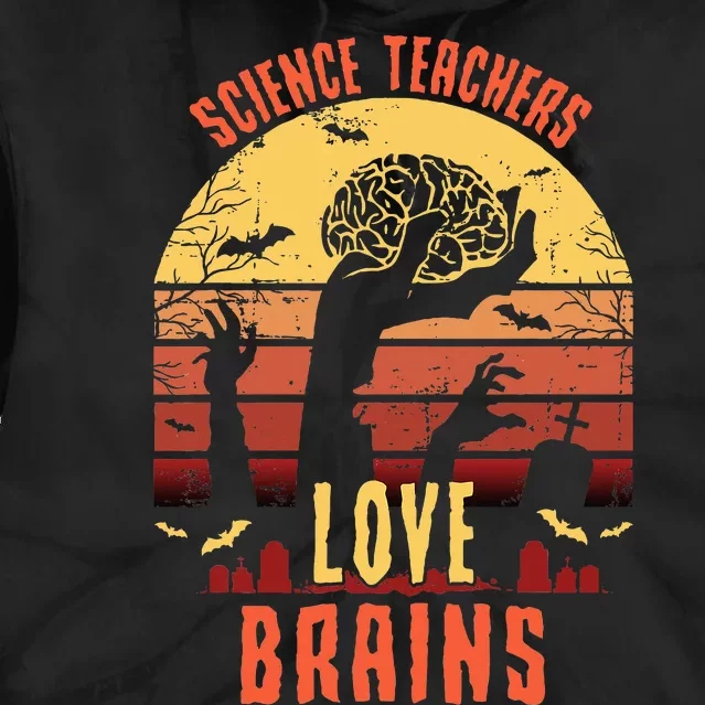 Brains & Laughter Funny Halloween Gifts for Science Teachers Tie Dye Hoodie