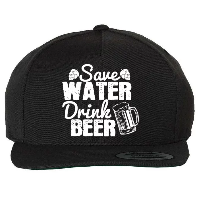 Beer Lover Funny Gift Save Water Beer Gift Wool Snapback Cap