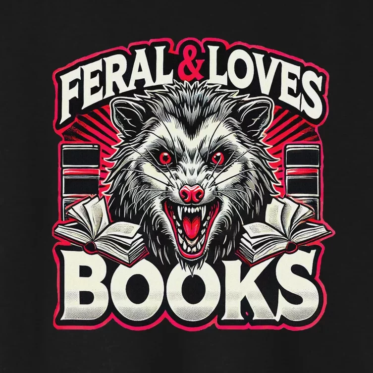 Book Lover Funny Reader Possum Librarian Library Women's Crop Top Tee