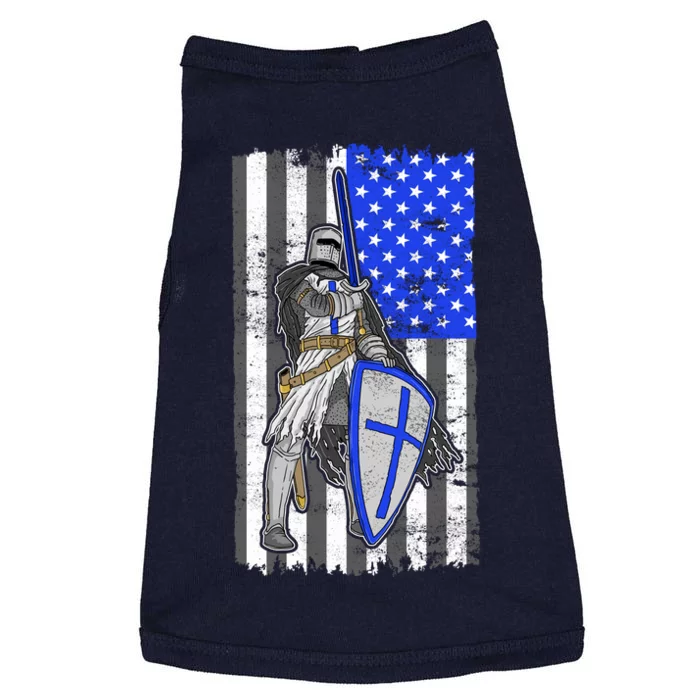 Blue Line Flag Templar Knight Warrior Doggie Tank