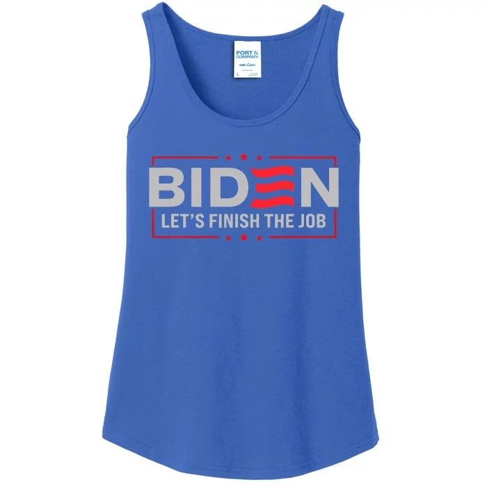 Biden LetS Finish The Job 2024 President Election Ladies Essential Tank