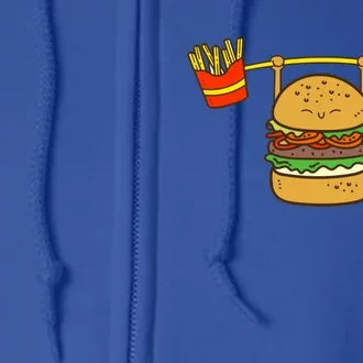 Burger Lifting Fries Hamburger Fast Food Snacks Gym Foodie Gift Full Zip Hoodie