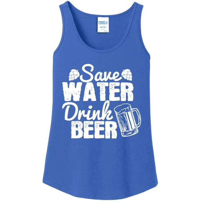 Beer Lover Funny Gift Save Water Beer Great Gift Ladies Essential Tank