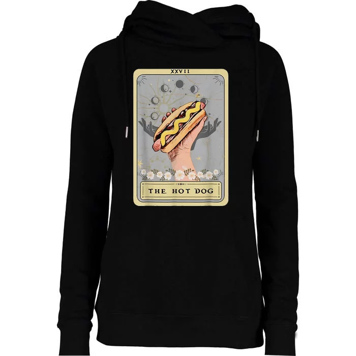 Bun Lover Foodie Food Lover The Hot Dog Tarot Card Womens Funnel Neck Pullover Hood