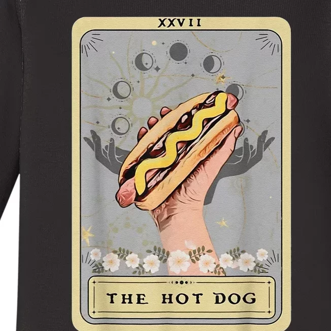 Bun Lover Foodie Food Lover The Hot Dog Tarot Card Baby Long Sleeve Bodysuit