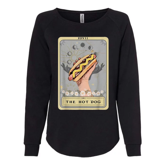 Bun Lover Foodie Food Lover The Hot Dog Tarot Card Womens California Wash Sweatshirt