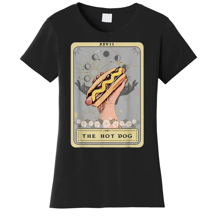 Bun Lover Foodie Food Lover The Hot Dog Tarot Card Women's T-Shirt