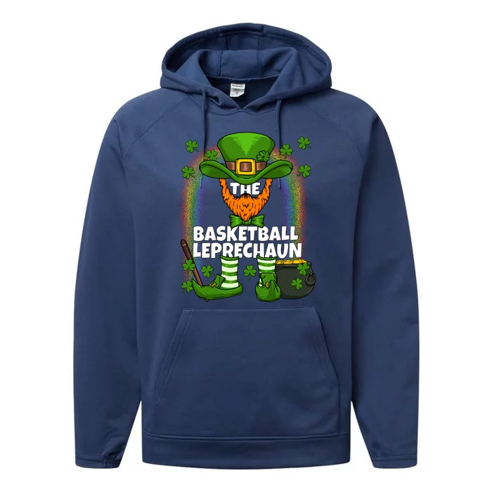 Basketball Leprechaun Family Matching St Patricks Day Party Cool Gift Performance Fleece Hoodie