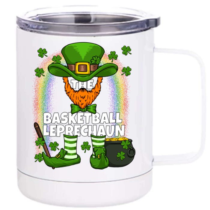 Basketball Leprechaun Family Matching St Patricks Day Party Cool Gift Front & Back 12oz Stainless Steel Tumbler Cup